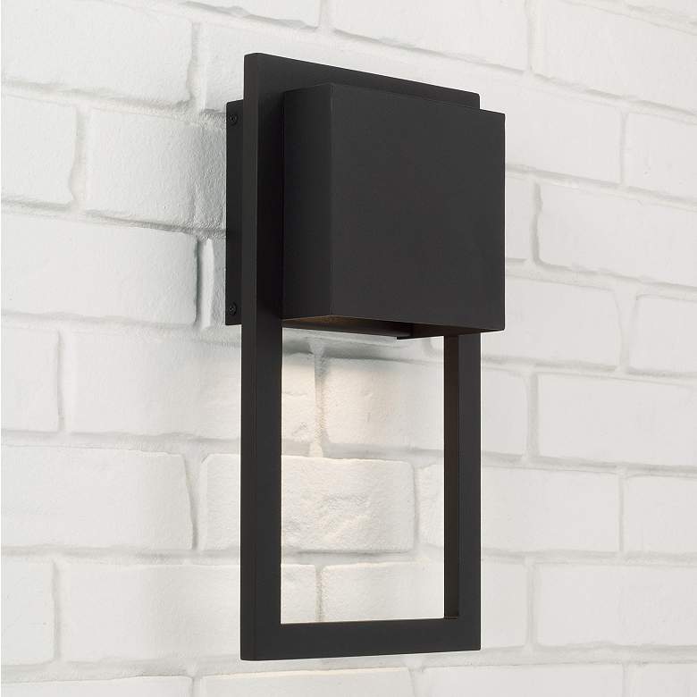 Image 1 Capital Lighting Nate 1 Light Outdoor Medium Wall Lantern 8" Black