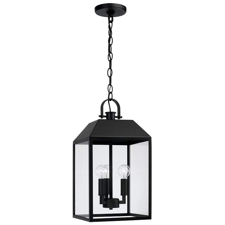 Image 2 Capital Lighting Nelson 3 Light Outdoor Hanging Lantern 9.5" Black