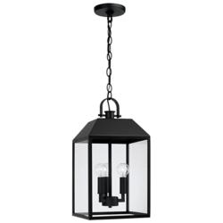 Capital Lighting Nelson 3 Light Outdoor Hanging Lantern 9.5" Black