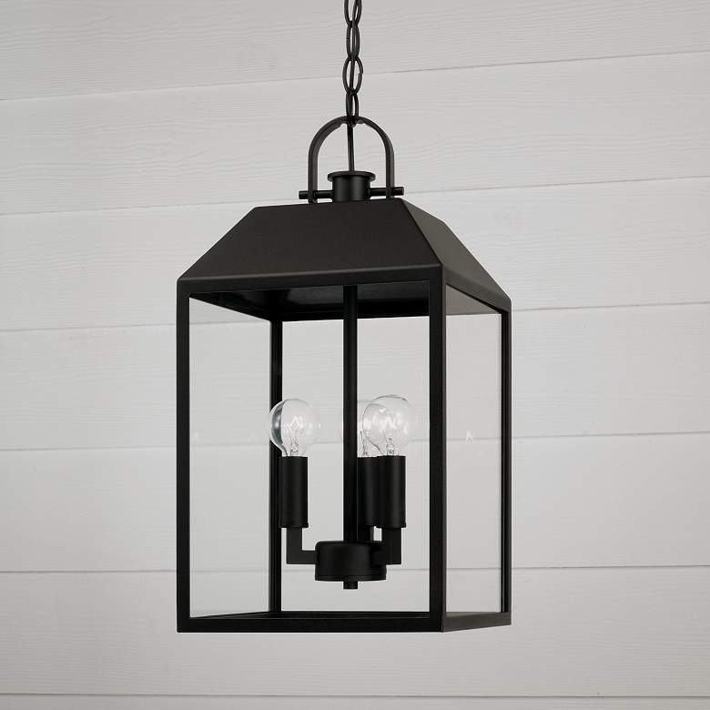 Image 1 Capital Lighting Nelson 3 Light Outdoor Hanging Lantern 9.5" Black