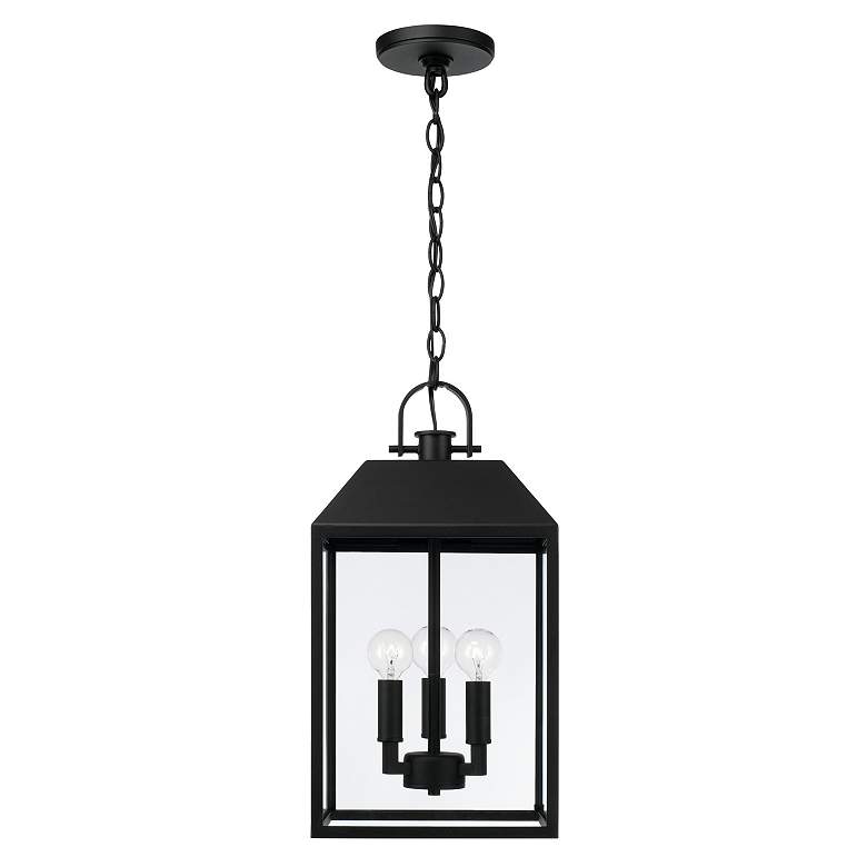 Image 4 Capital Lighting Nelson 3 Light Outdoor Hanging Lantern 9.5" Black more views