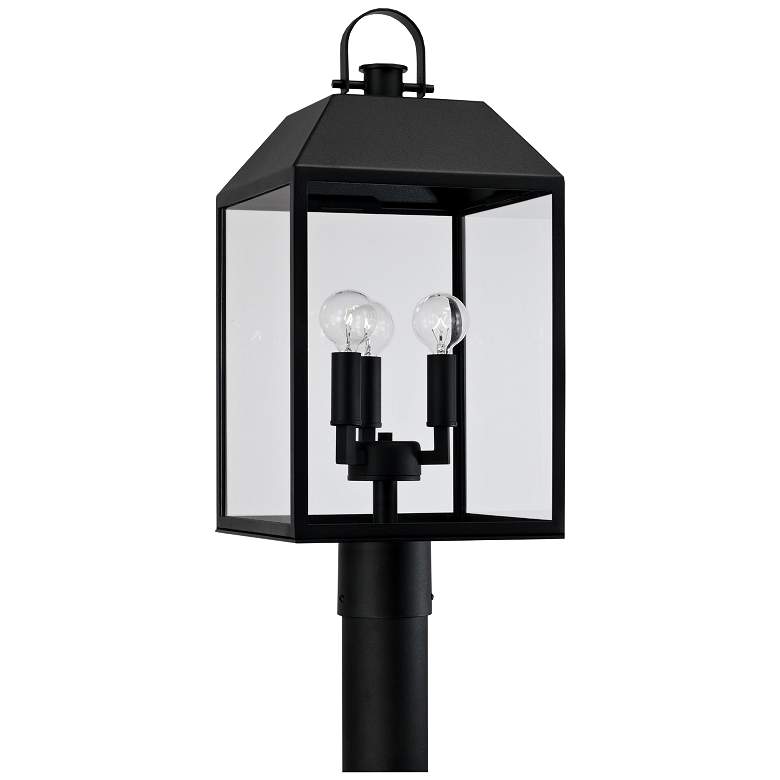 Image 2 Capital Lighting Nelson 3 Light Outdoor Post Lantern 9.5" Black