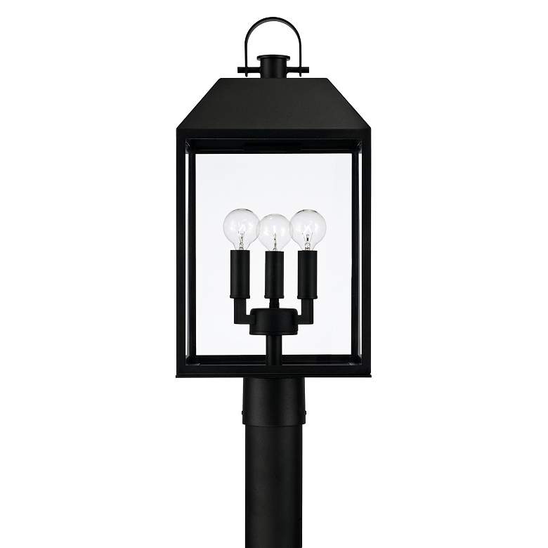Image 4 Capital Lighting Nelson 3 Light Outdoor Post Lantern 9.5" Black more views