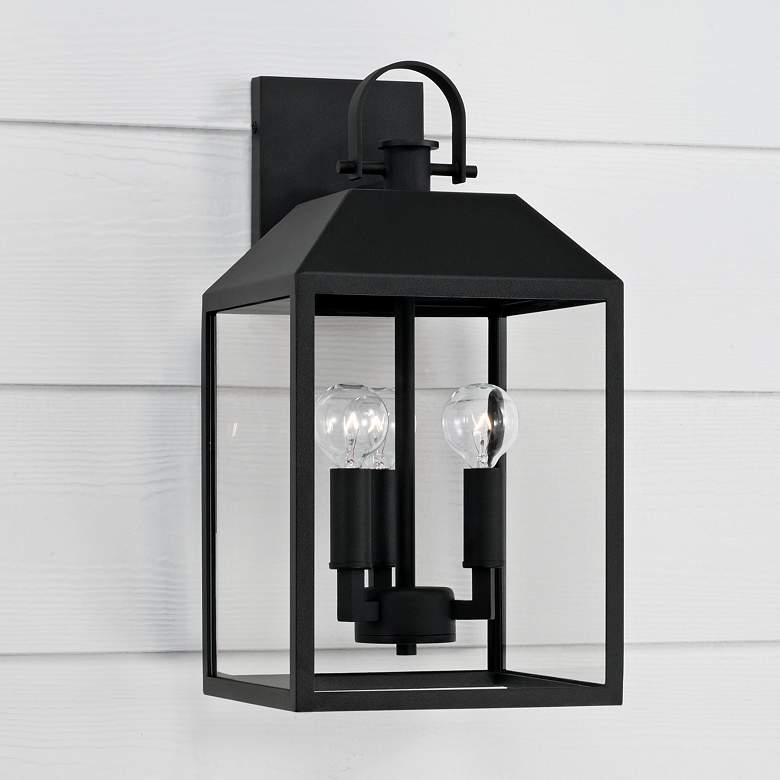 Image 1 Capital Lighting Nelson 3 Light Outdoor Wall Lantern 8.5" Black