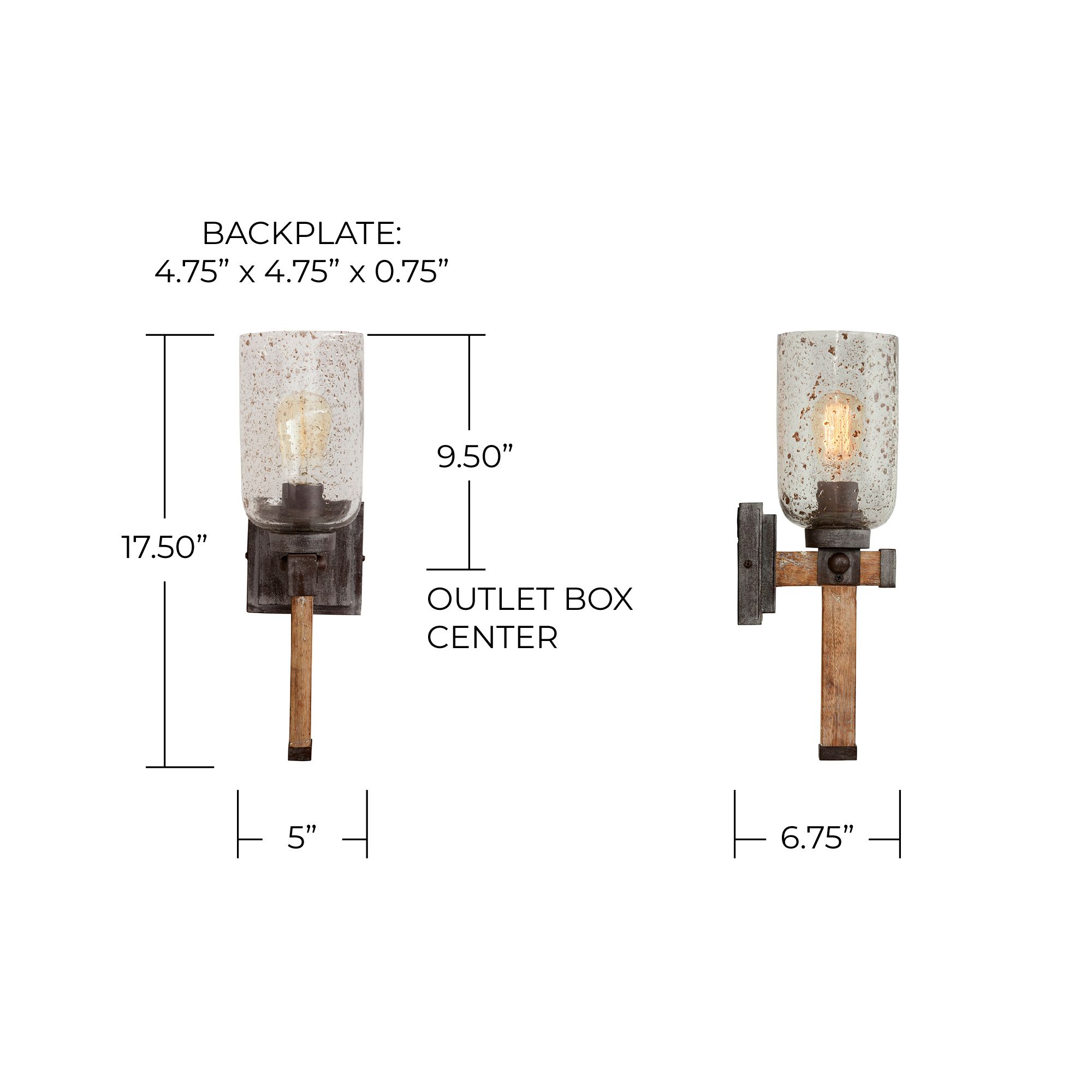 Image 6 Capital Lighting Nolan 1 Light Sconce 5" Urban Wash more views