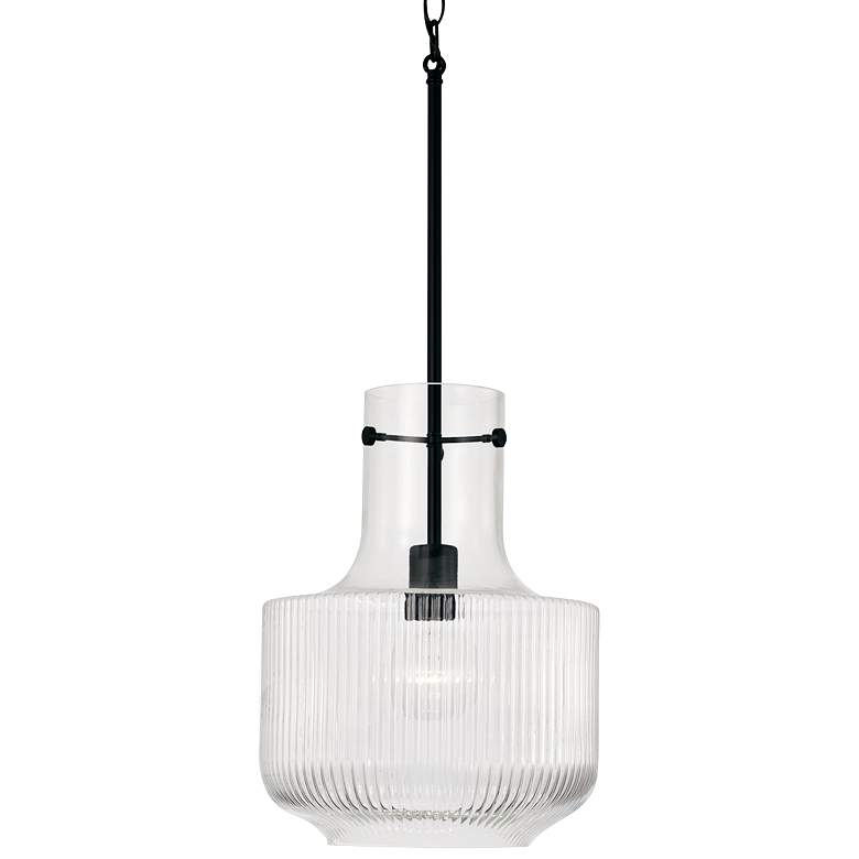 Image 2 Capital Lighting Nyla 11" Modern Matte Black Tulip Glass Mini Pendant