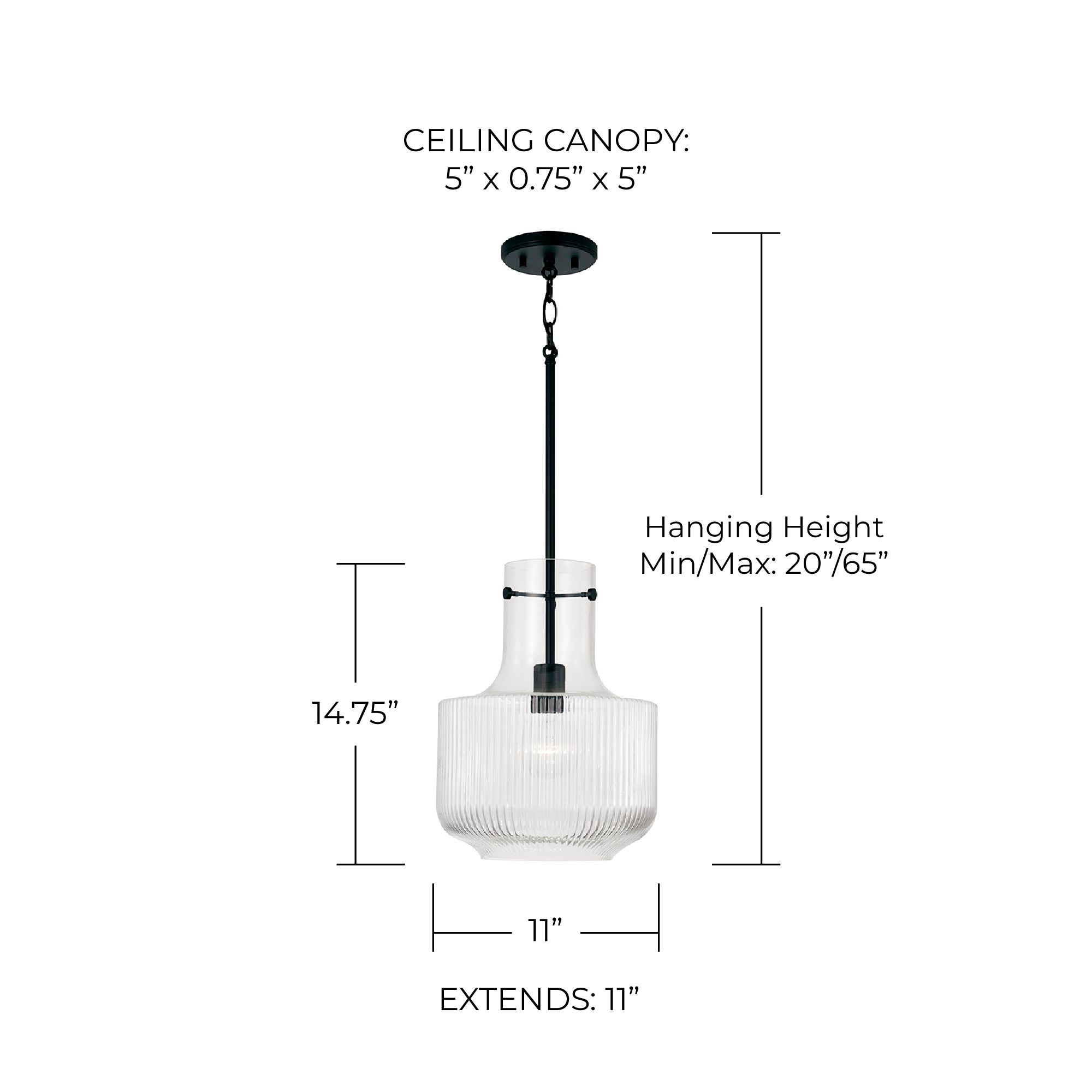 Image 4 Capital Lighting Nyla 11" Modern Matte Black Tulip Glass Mini Pendant more views