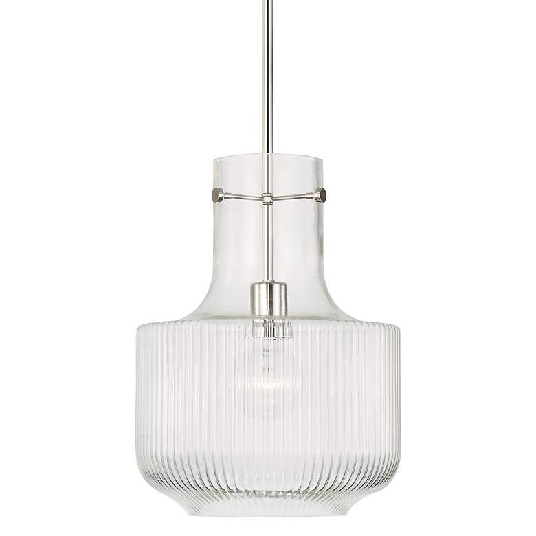 Image 3 Capital Lighting Nyla 11" Nickel with Clear Fluted Glass Mini Pendant