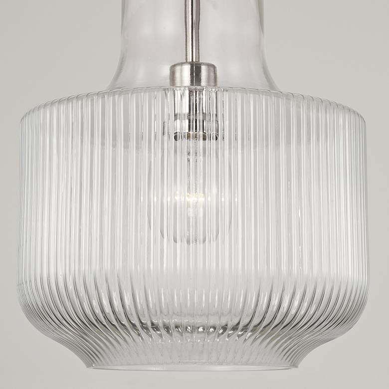Image 5 Capital Lighting Nyla 11" Nickel with Clear Fluted Glass Mini Pendant more views