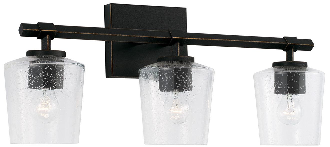 Image 2 Capital Lighting Ogden 3 Light Vanity 23.5" Brushed Black Iron