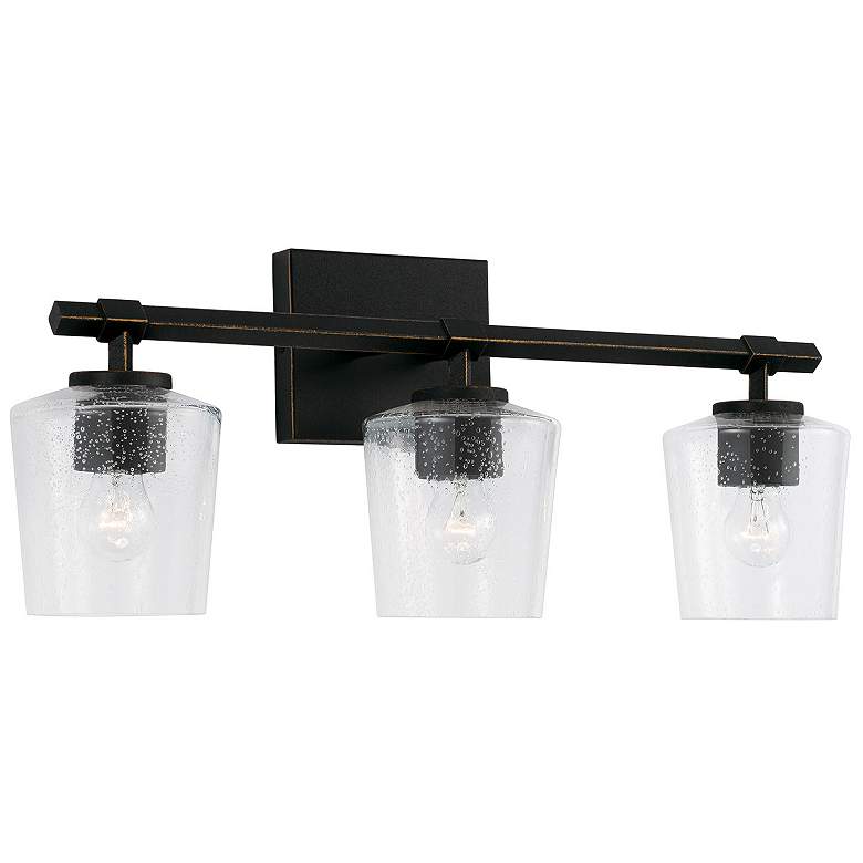 Image 2 Capital Lighting Ogden 3 Light Vanity Brushed Black Iron