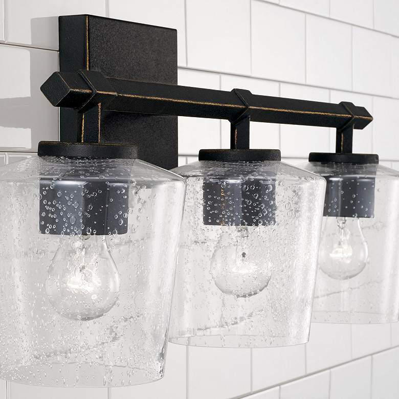 Image 3 Capital Lighting Ogden 3 Light Vanity Brushed Black Iron more views
