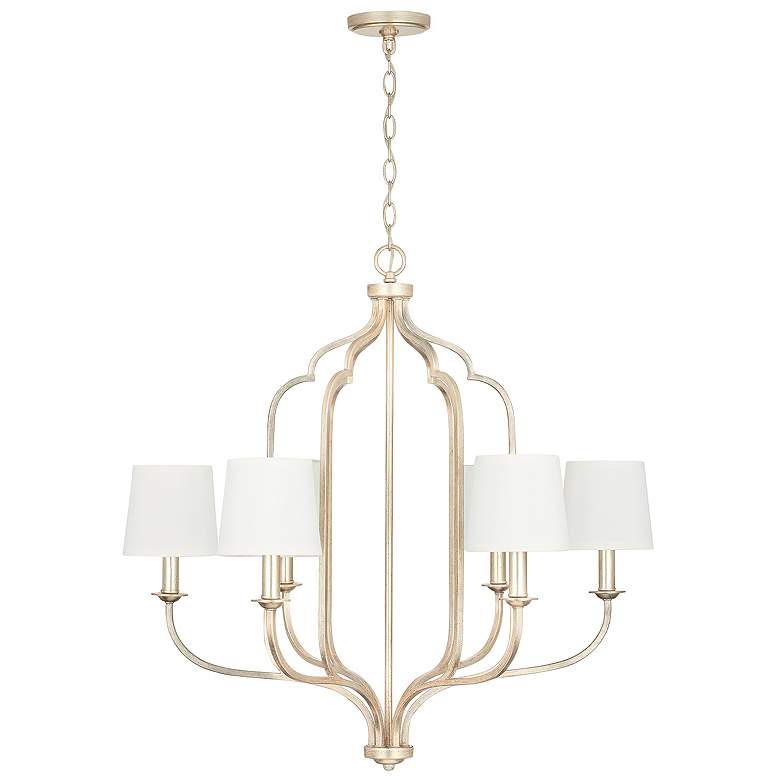 Image 1 Capital Lighting Ophelia 6 Light Chandelier Winter Gold