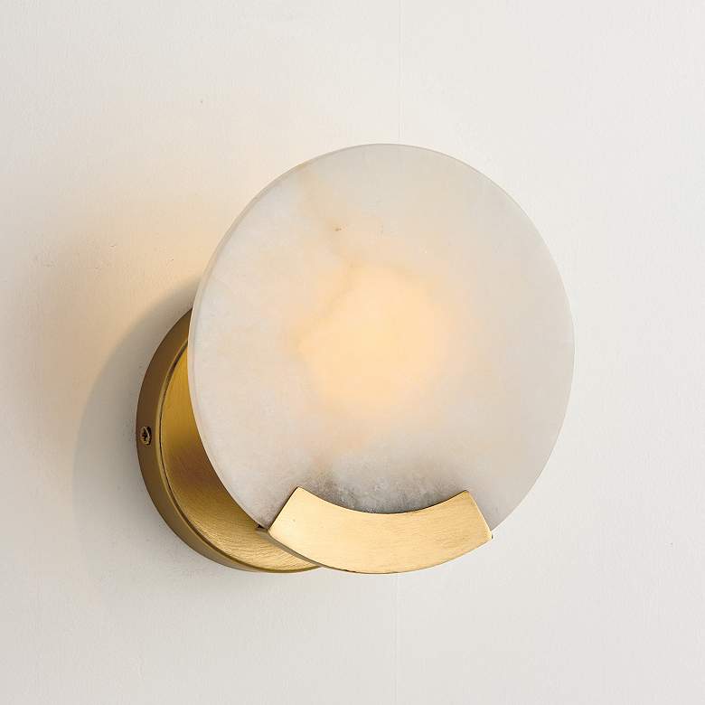 Image 1 Capital Lighting Oriya 1 Light Sconce 7" Aged Brass