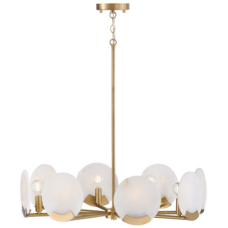 Image 2 Capital Lighting Oriya 8 Light Chandelier 27.75" Aged Brass
