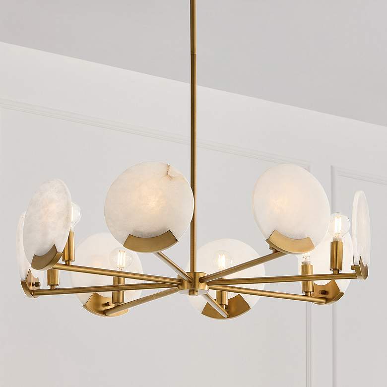 Image 1 Capital Lighting Oriya 8 Light Chandelier 27.75" Aged Brass