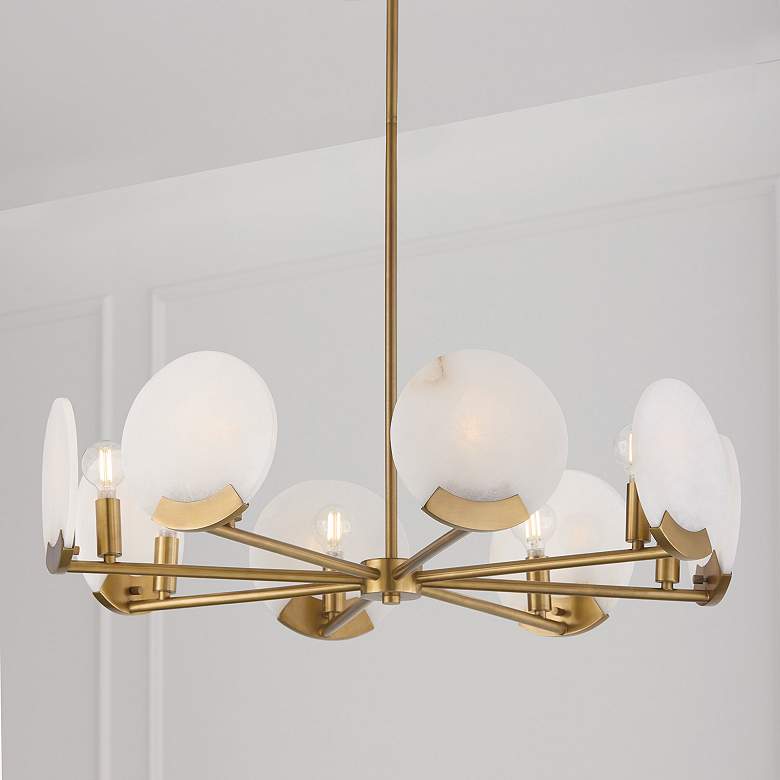 Image 3 Capital Lighting Oriya 8 Light Chandelier 27.75" Aged Brass more views