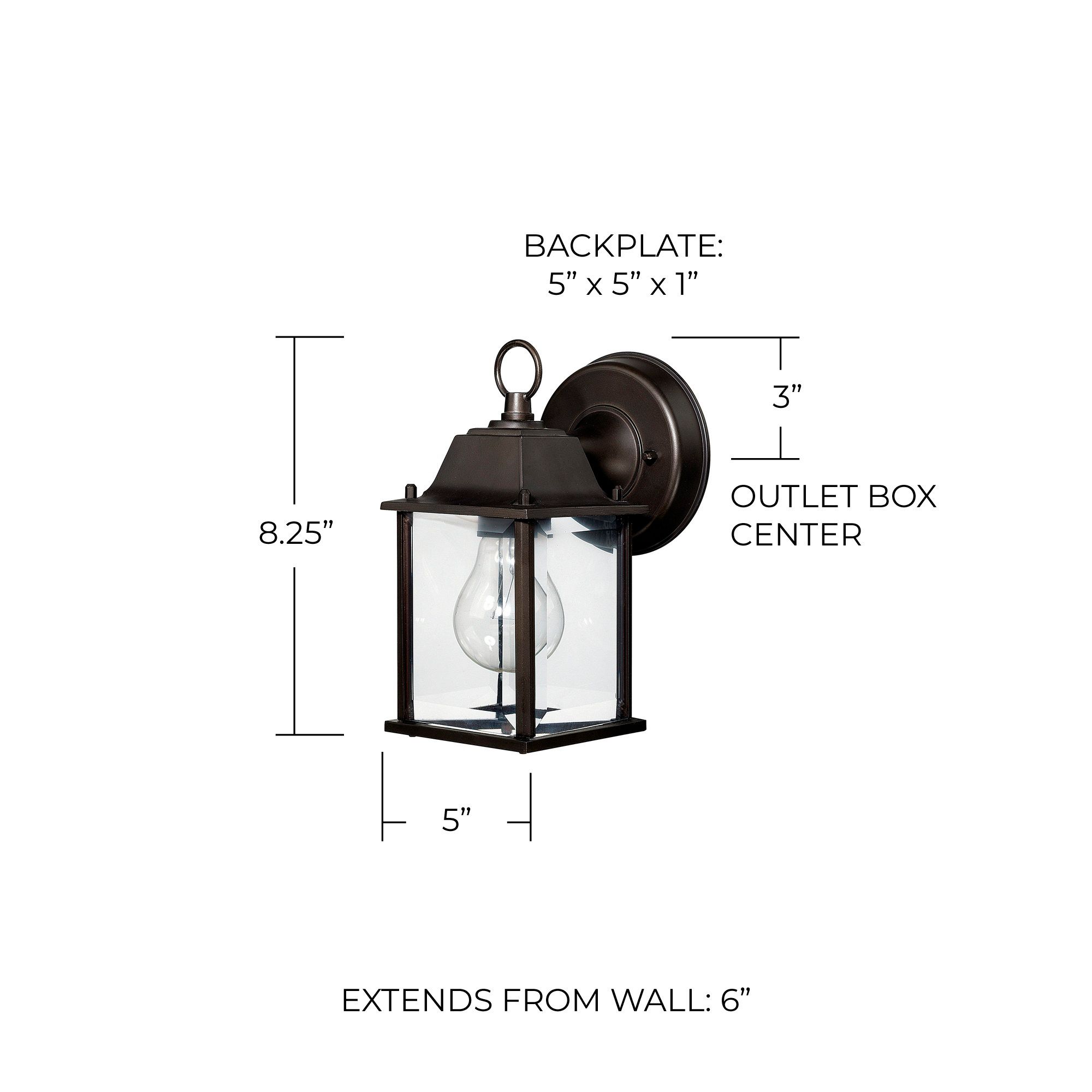 Image 2 Capital Lighting Outdoor 1 Light Outdoor 5" Wall lantern Old Bronze more views