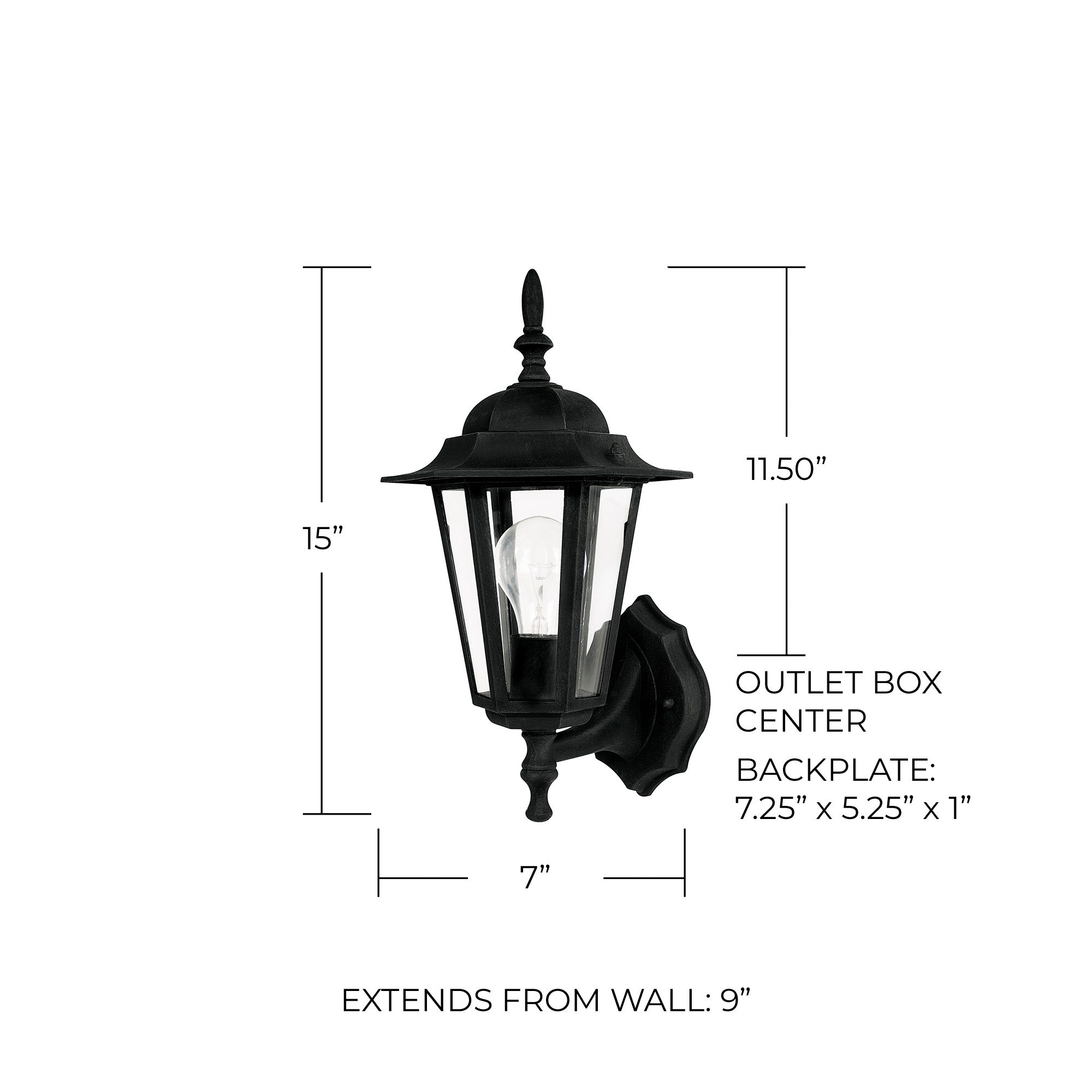 Thumbnail2 of Capital Lighting Outdoor 1 Light Outdoor Wall-Lantern Black more views