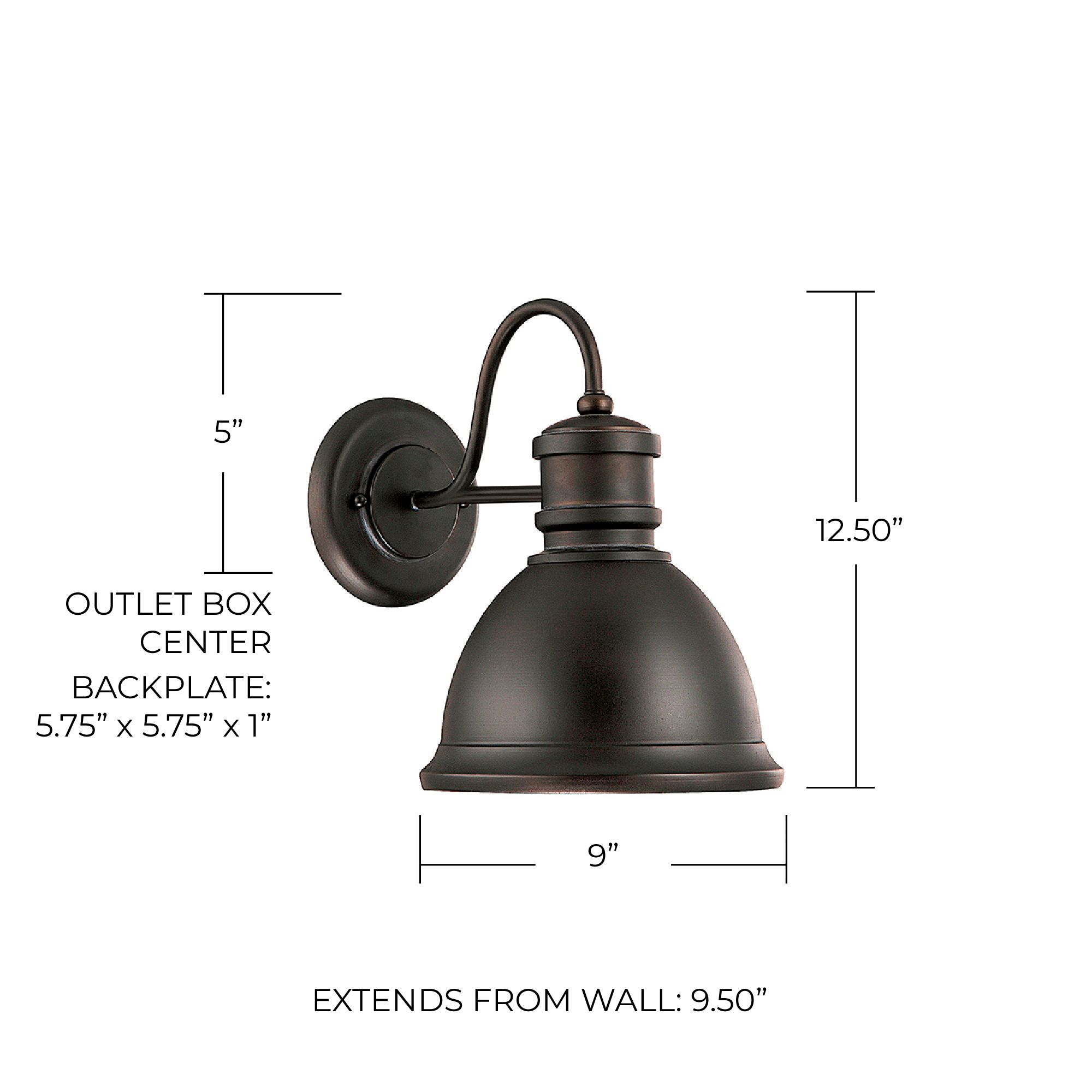 Image 2 Capital Lighting Outdoor 1 Light Outdoor Wall-Lantern Old Bronze more views