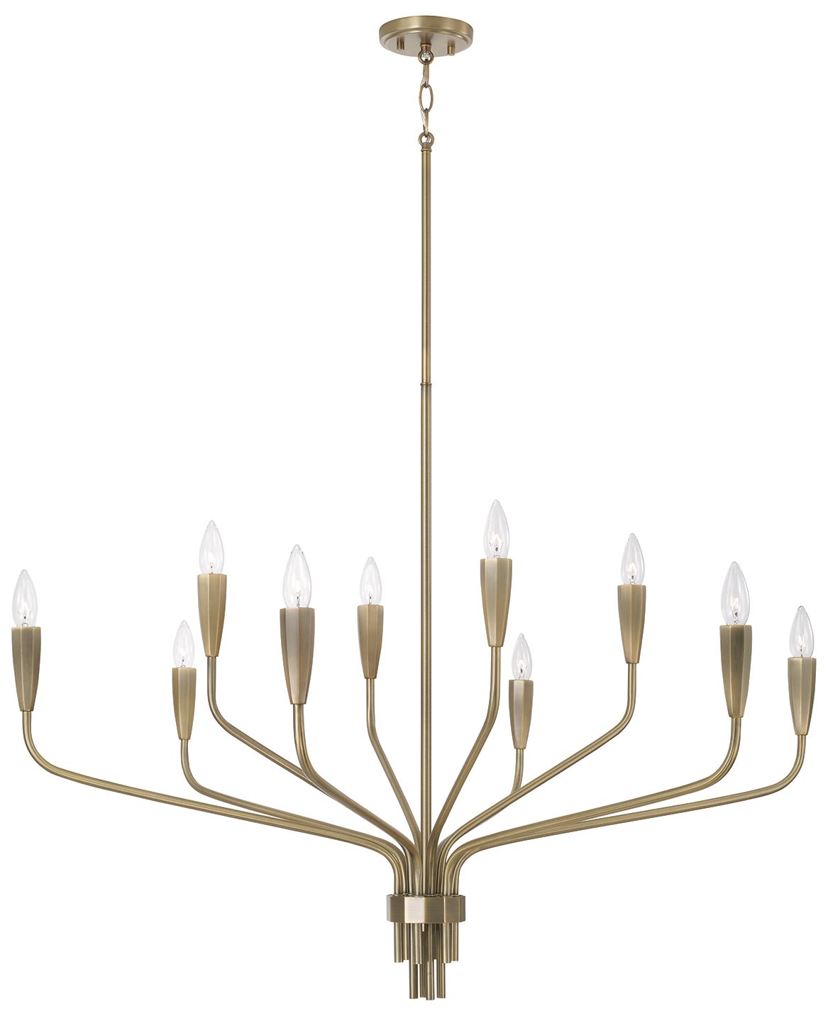 Capital Lighting Palmer 10 Light Chandelier 41" Antiqued Brass