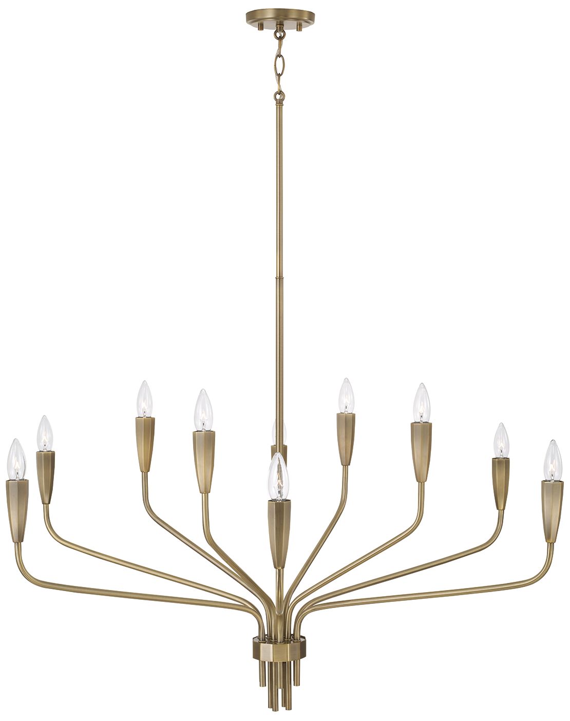 Image 5 Capital Lighting Palmer 10 Light Chandelier 41" Antiqued Brass more views