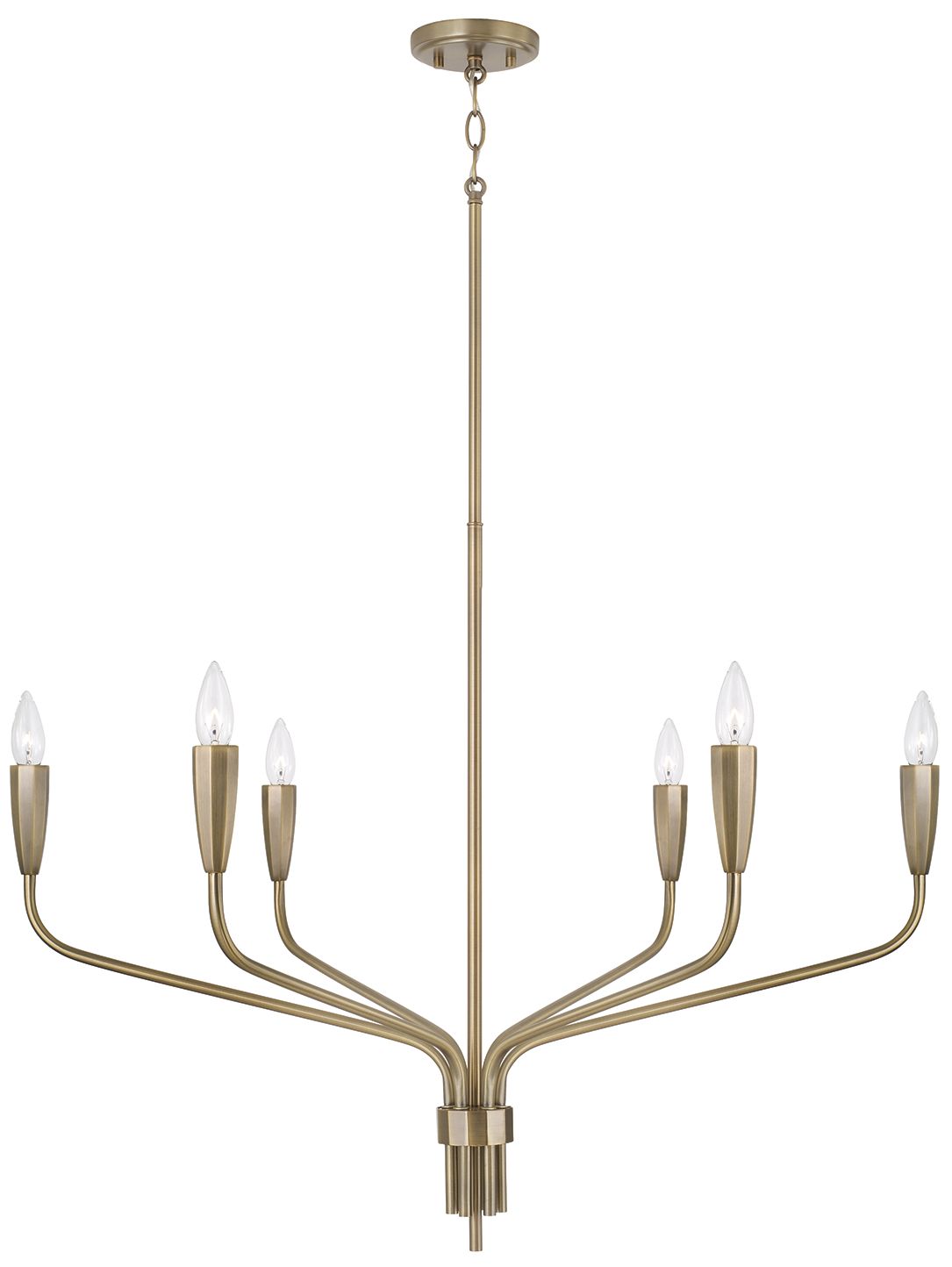 Thumbnail1 of Capital Lighting Palmer 6 Light Chandelier 34.5" Antiqued Brass