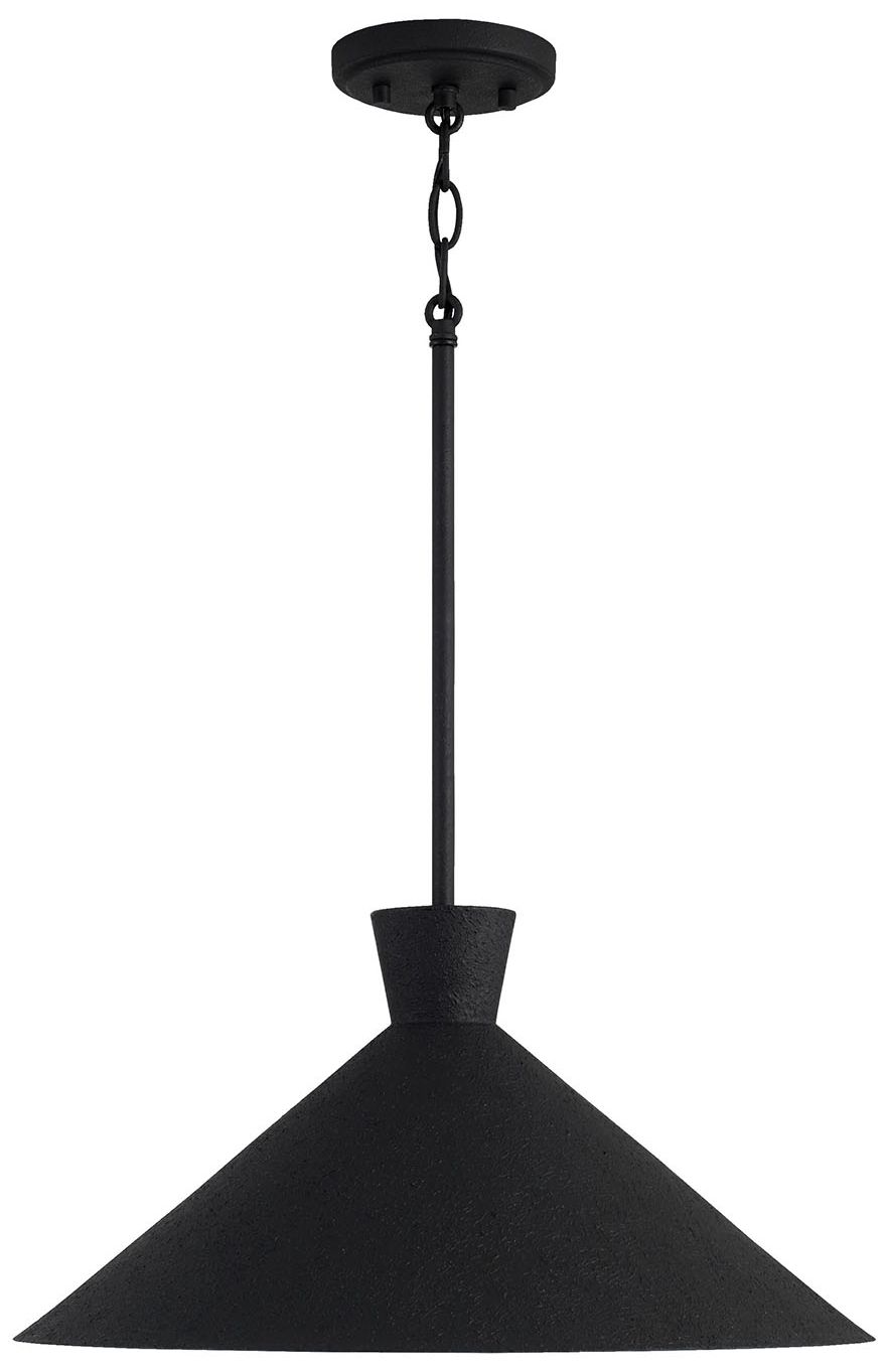 Capital Lighting Paloma 1 Light Pendant 17.75" Textured Black