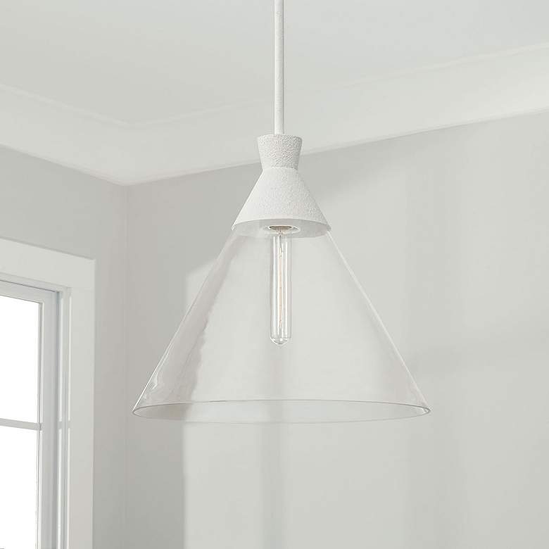 Image 1 Capital Lighting Paloma 1 Light Pendant Textured White