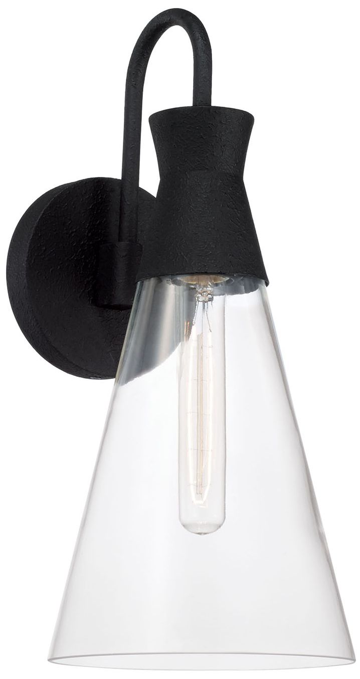 Image 2 Capital Lighting Paloma 1 Light Sconce 7.25" Textured Black