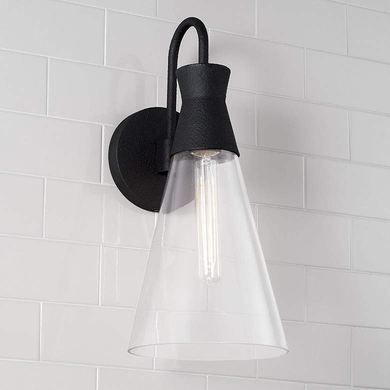 Image 1 Capital Lighting Paloma 1 Light Sconce Textured Black