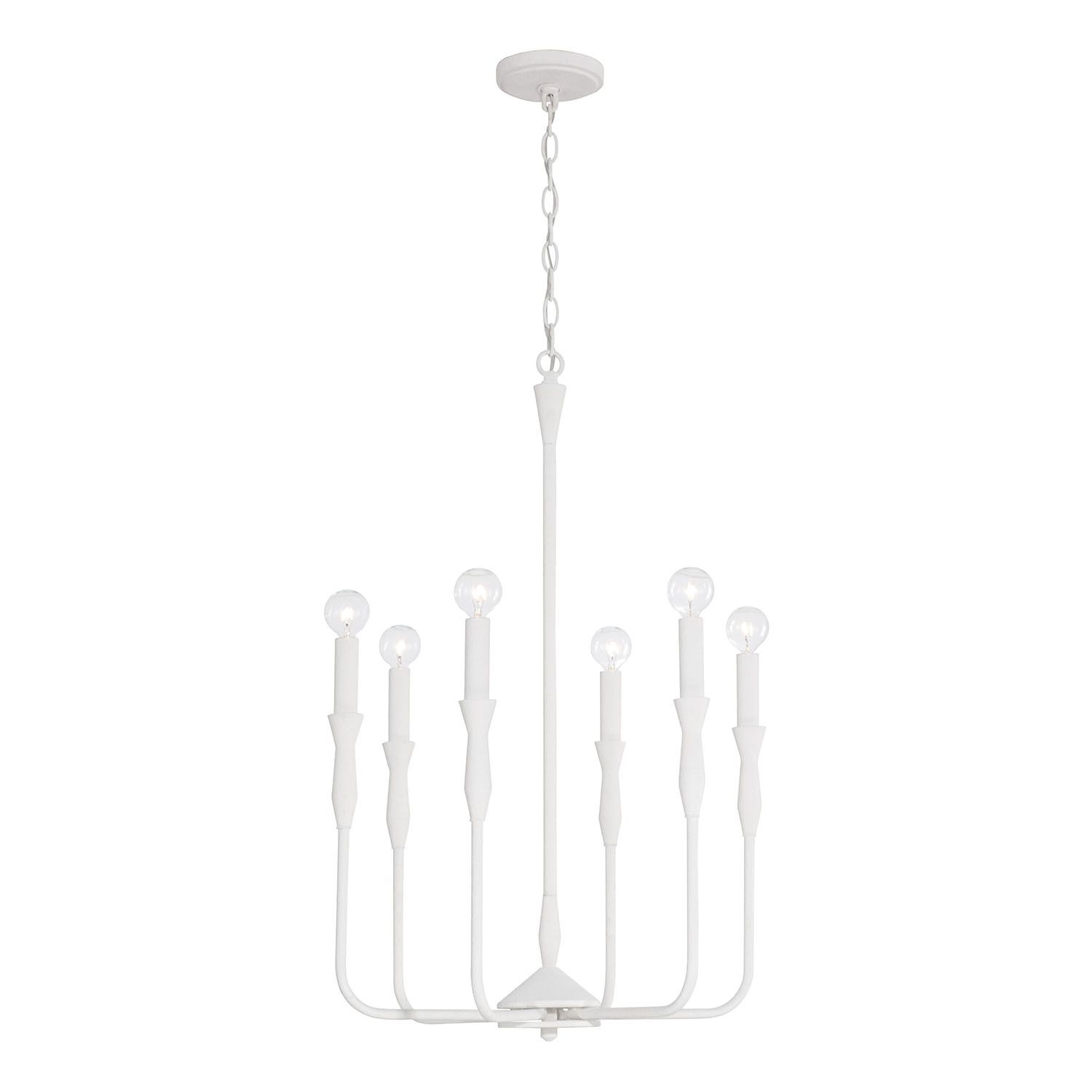 Image 5 Capital Lighting Paloma 6 Light Chandelier 20" Textured White more views