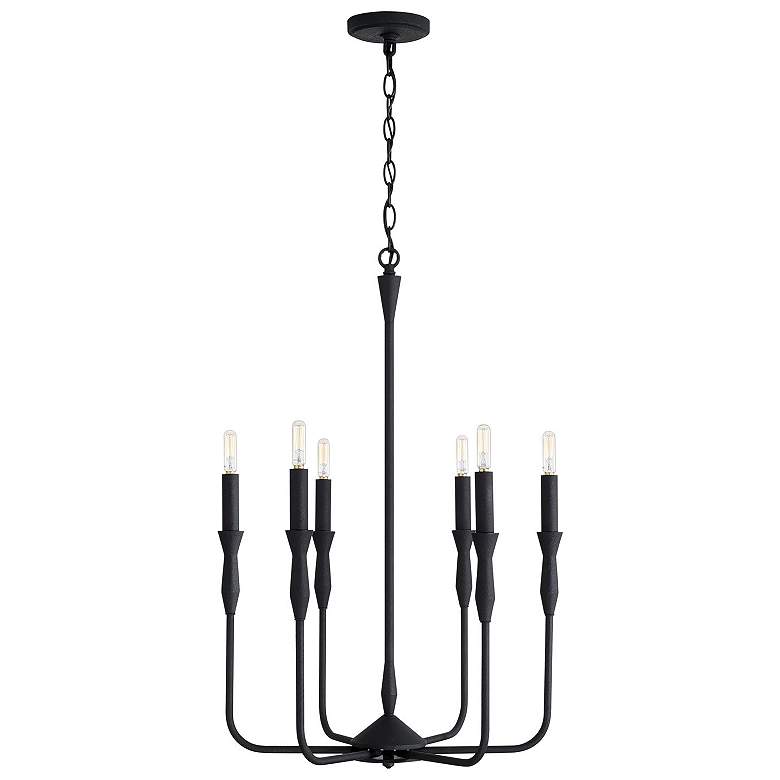Image 1 Capital Lighting Paloma 6 Light Chandelier Textured Black