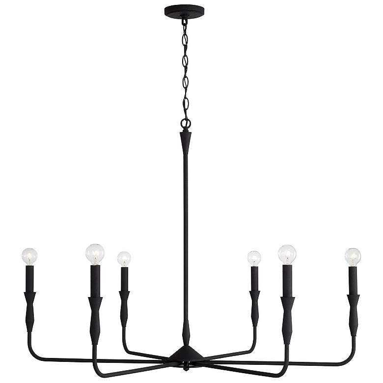 Image 2 Capital Lighting Paloma 6 Light Chandelier Textured Black