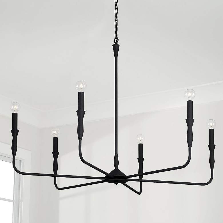 Image 1 Capital Lighting Paloma 6 Light Chandelier Textured Black