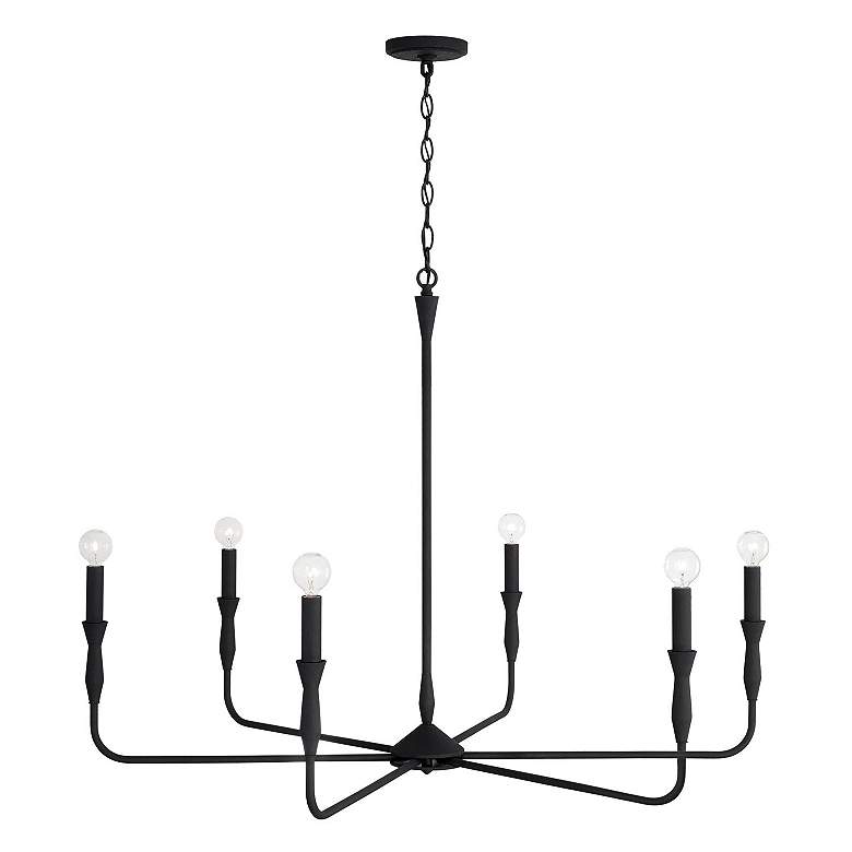 Image 4 Capital Lighting Paloma 6 Light Chandelier Textured Black more views