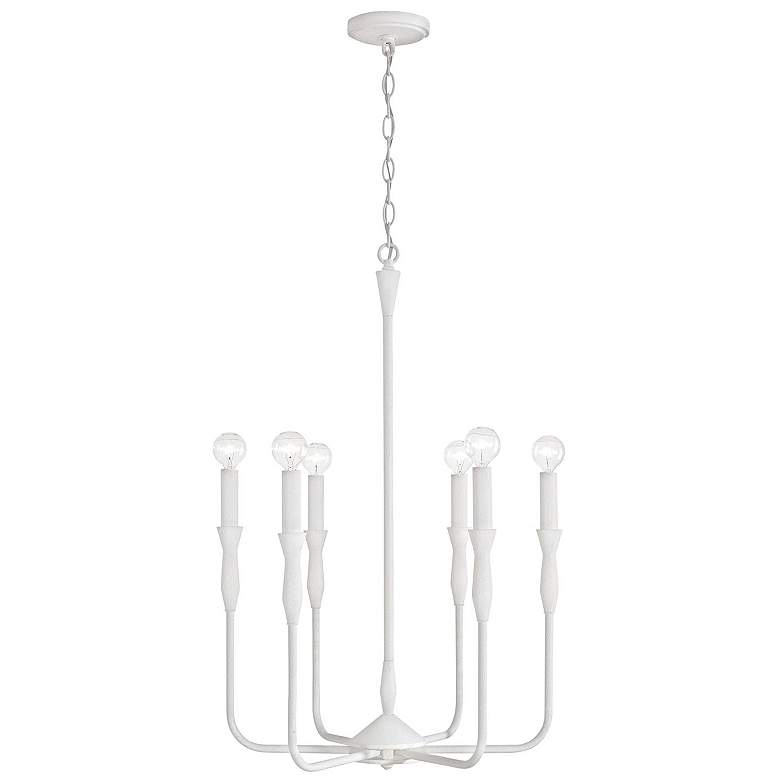 Image 1 Capital Lighting Paloma 6 Light Chandelier Textured White