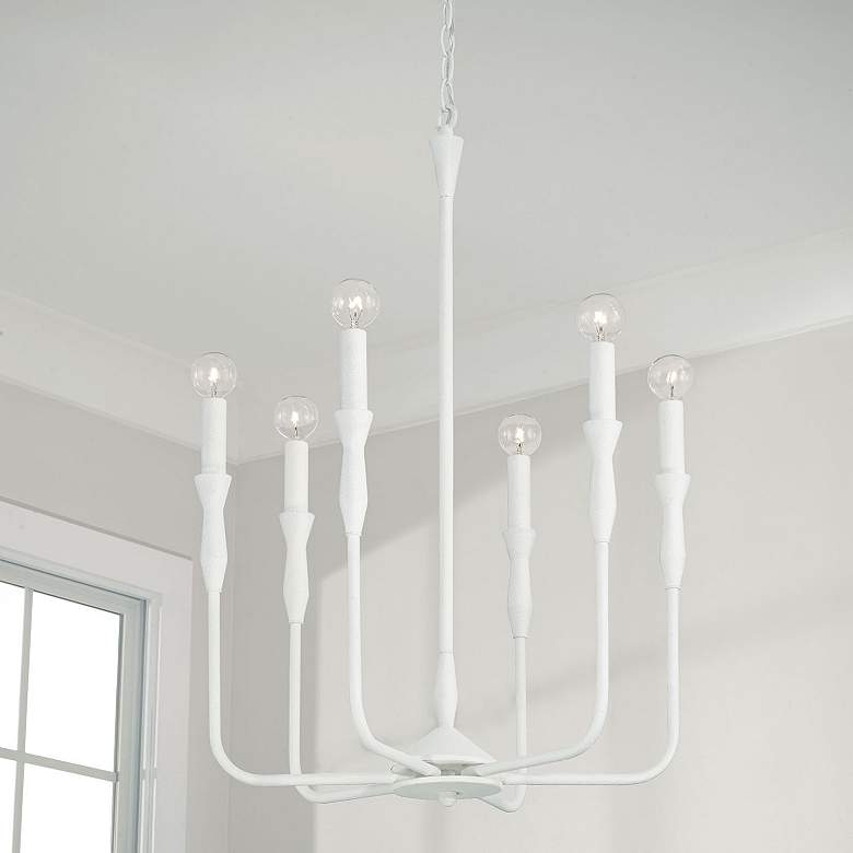 Image 1 Capital Lighting Paloma 6 Light Chandelier Textured White
