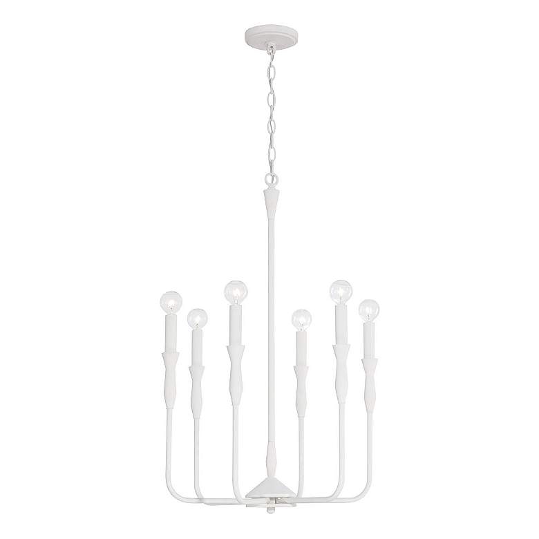 Image 5 Capital Lighting Paloma 6 Light Chandelier Textured White more views