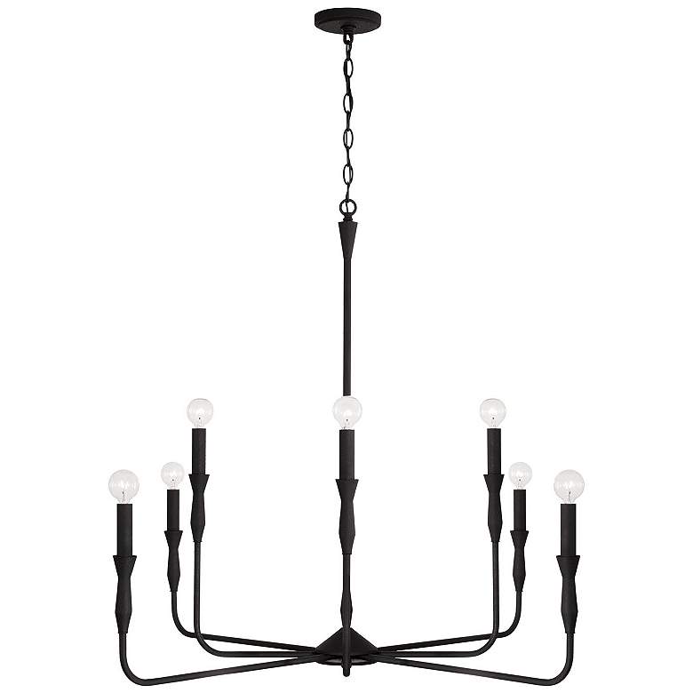 Image 1 Capital Lighting Paloma 8 Light Chandelier Textured Black
