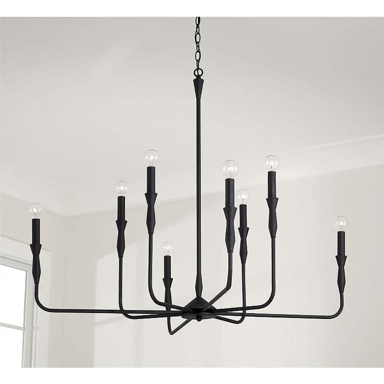 Image 1 Capital Lighting Paloma 8 Light Chandelier Textured Black