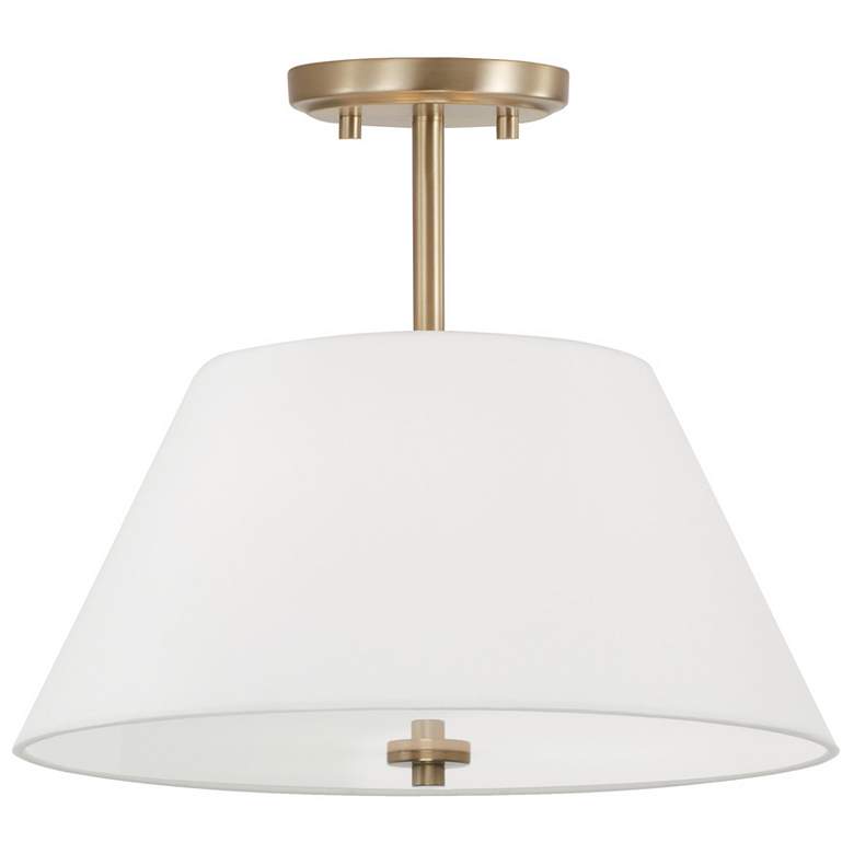 Image 3 Capital Lighting Parson 3 Light Semi-Flush 15" Matte Brass more views