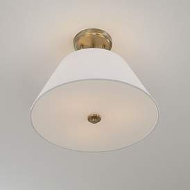 Image5 of Capital Lighting Parson 3 Light Semi-Flush 15" Matte Brass more views