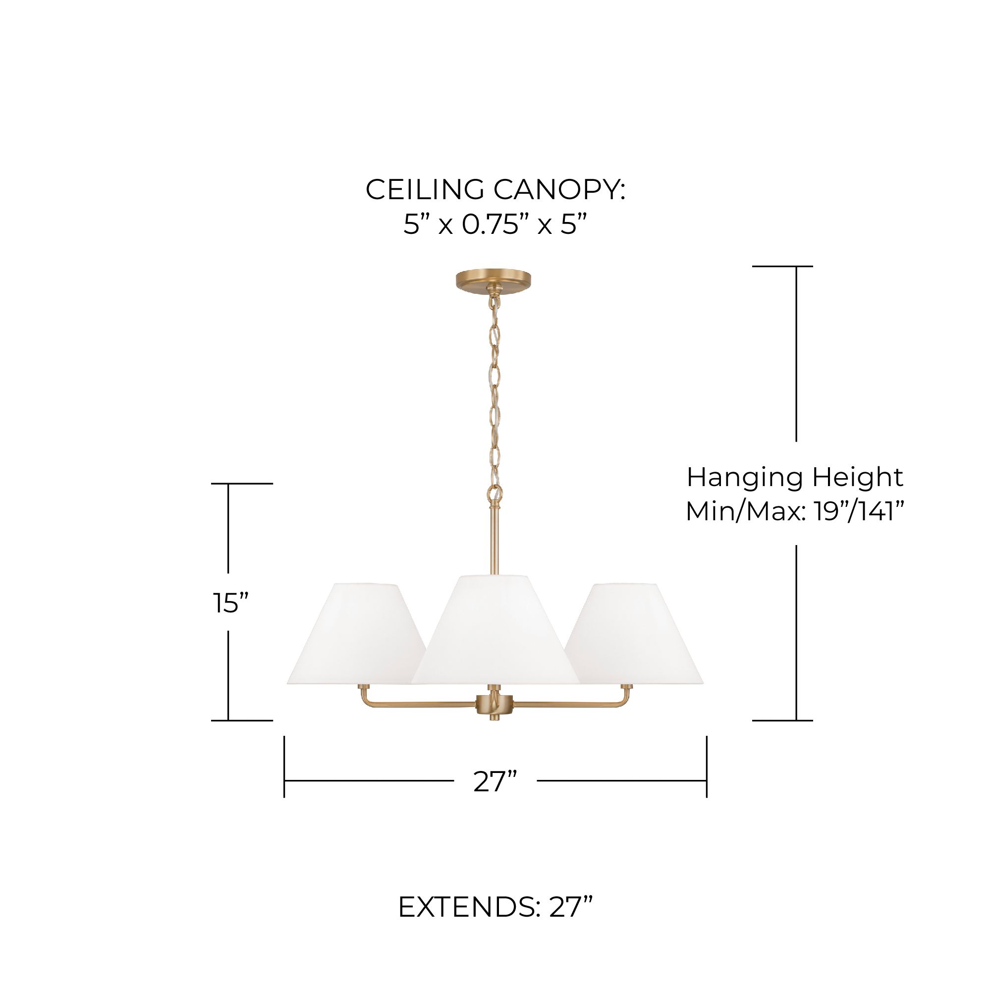 Image 5 Capital Lighting Parson 4 Light Chandelier 27" Matte Brass more views
