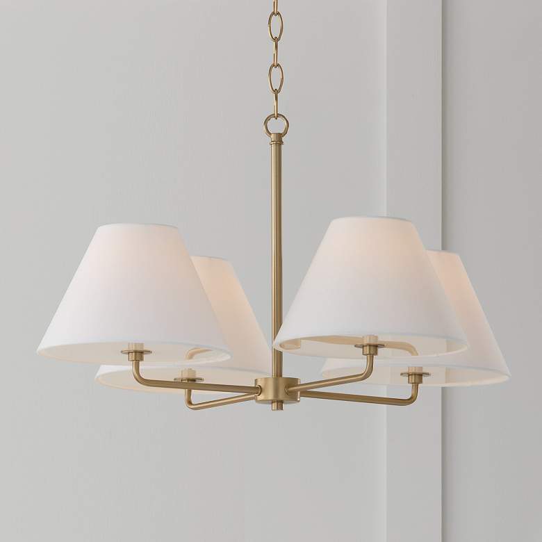 Image 3 Capital Lighting Parson 4 Light Chandelier 39.25" Matte Brass more views