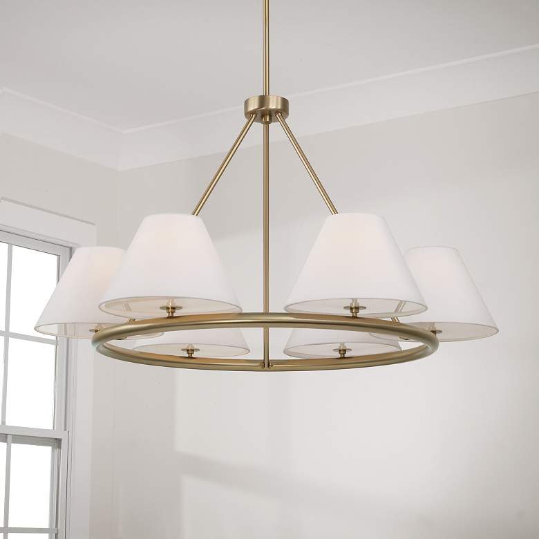 Image 1 Capital Lighting Parson 6 Light Chandelier 35" Matte Brass