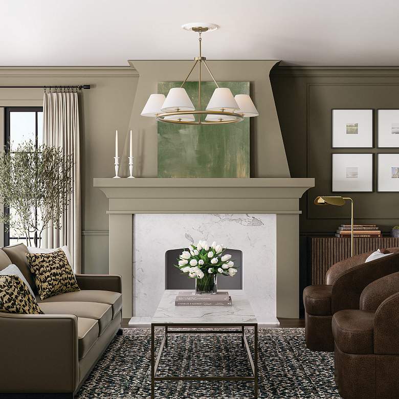 Image 3 Capital Lighting Parson 6 Light Chandelier 35" Matte Brass more views
