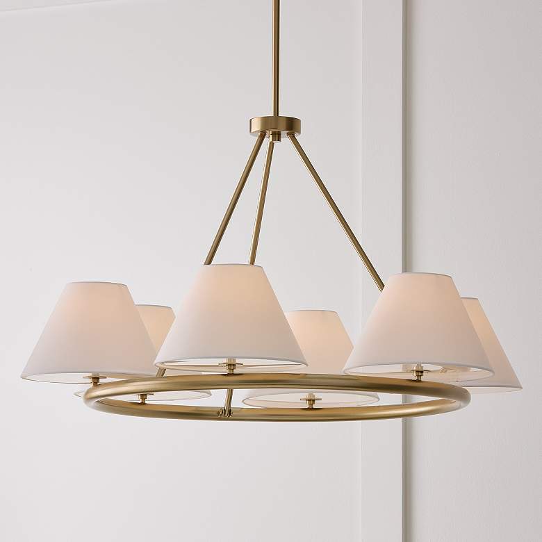 Image 4 Capital Lighting Parson 6 Light Chandelier 35" Matte Brass more views
