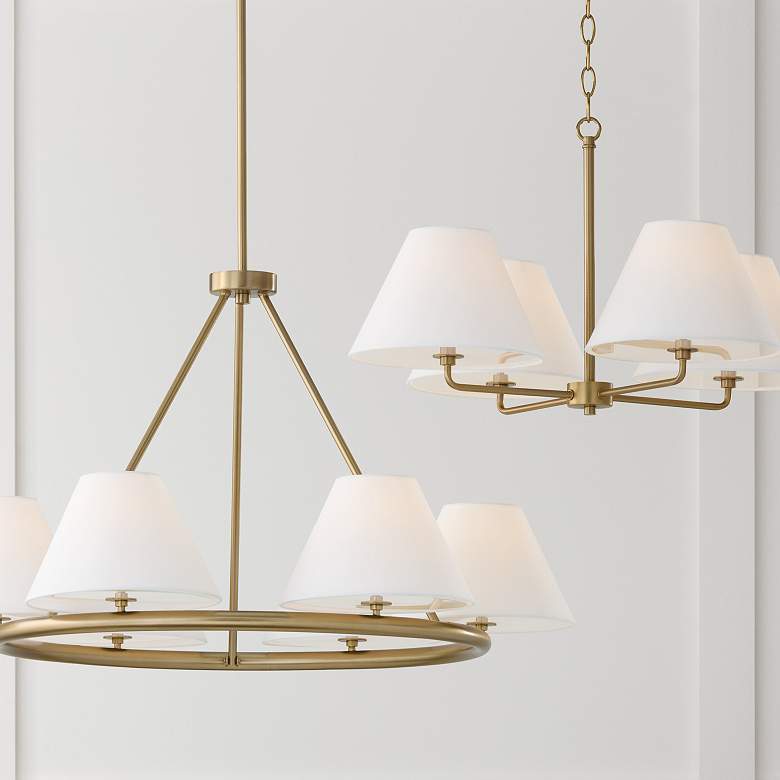 Image 7 Capital Lighting Parson 6 Light Chandelier 35" Matte Brass more views