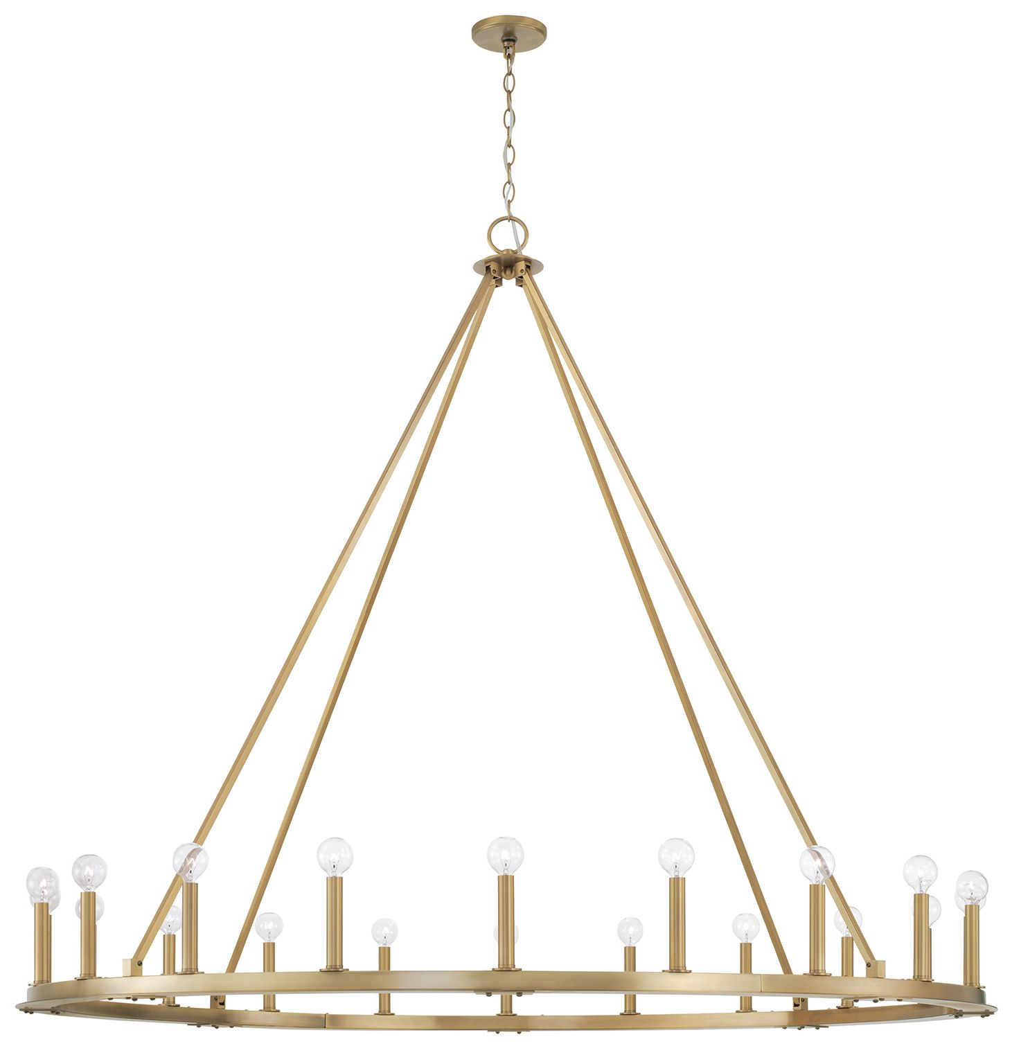Image 2 Capital Lighting Pearson 20 Light Chandelier 60" Aged Brass